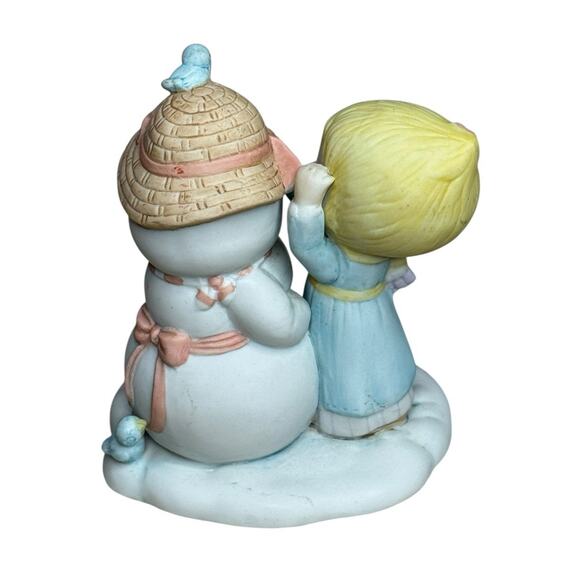 VTG 80s BETSEY CLARK Christmas Porcelain Figurine Snowman Kindness Collectible - Picture 2 of 7